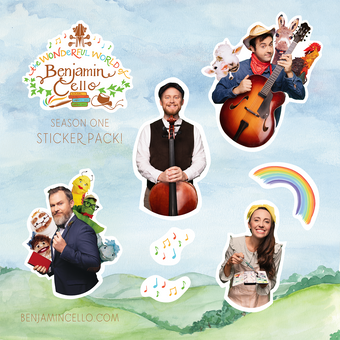 Benjamin Cello Sticker Sheet